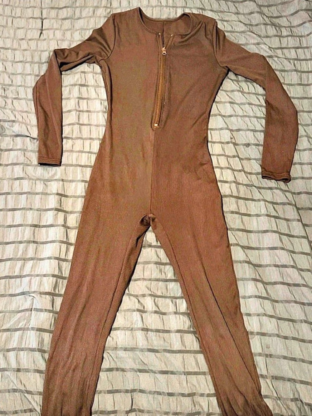 Brown Long Sleeve Jumpsuit